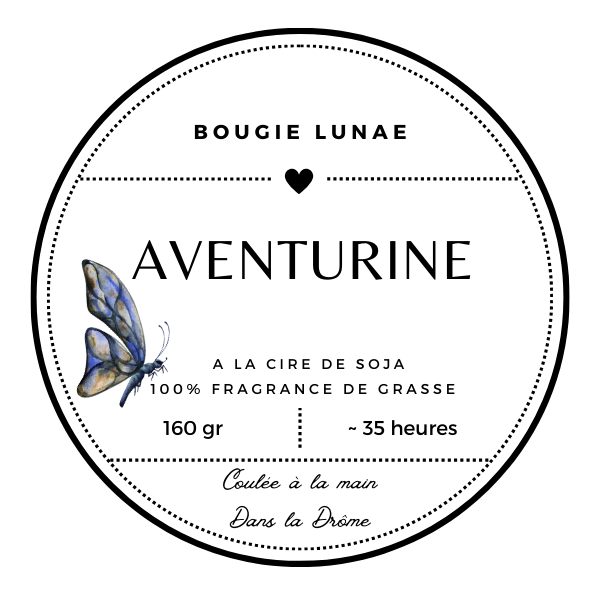 Bougie Aventurine : Une étincelle de chance et de sérénité