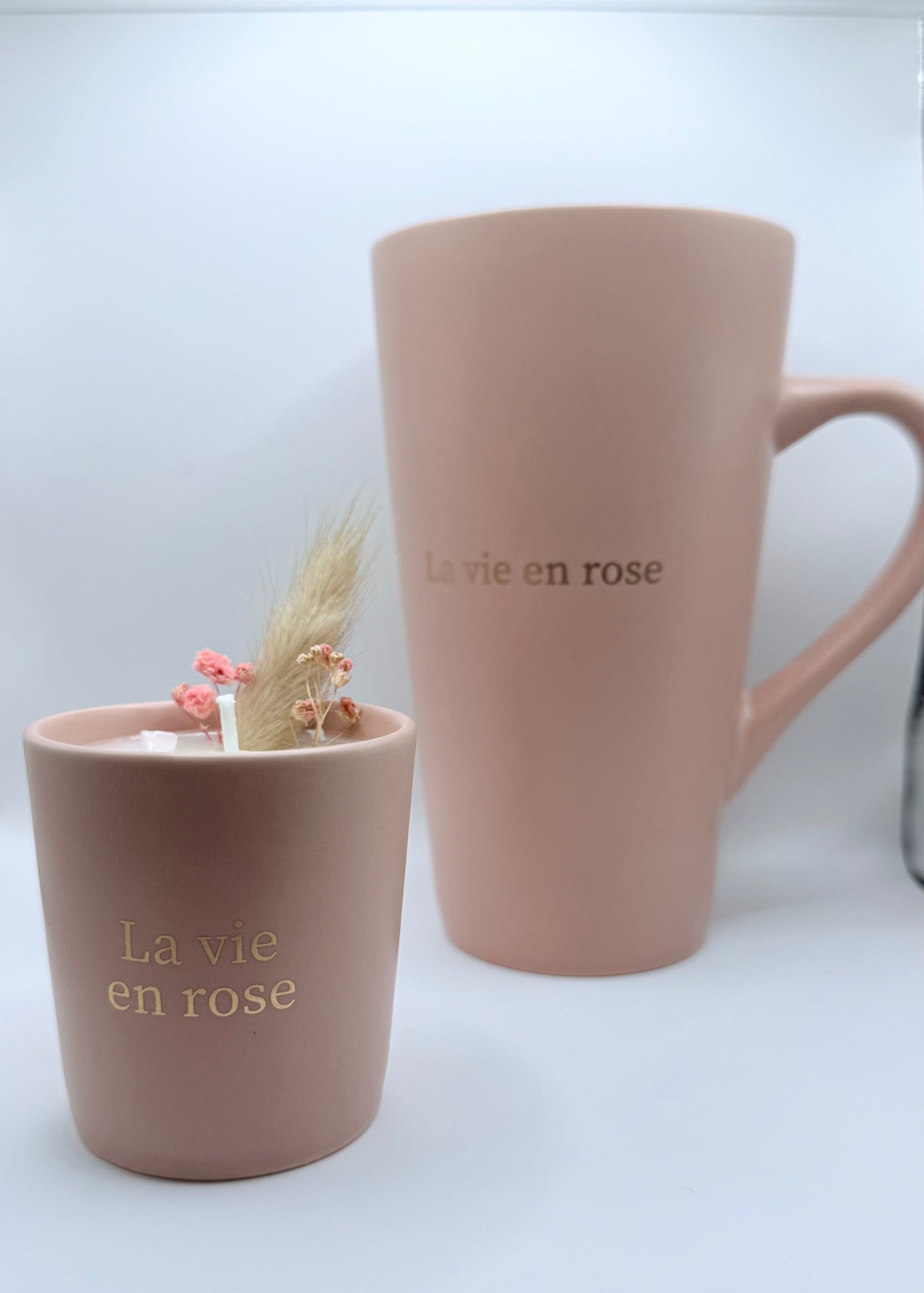 Coffret Bougie et Tasse "La vie en rose"