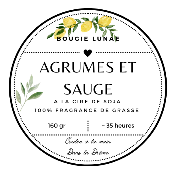 Agrumes et Sauge : Un cocktail vivifiant d'agrumes et d'herbes aromatiques, pour une ambiance énergisante et purifiée.