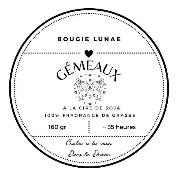 Bougie Gémeaux : Un parfum floral et vert pour une énergie joyeuse.