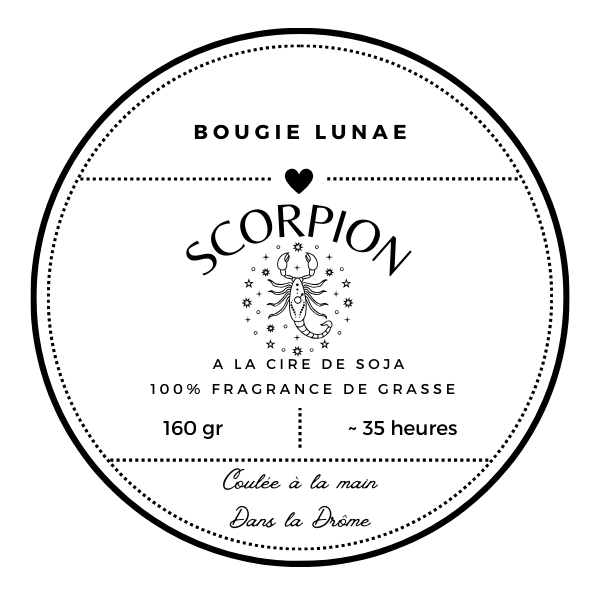 Bougie Scorpion : Des notes marines et boisées pour une sensualité intense.